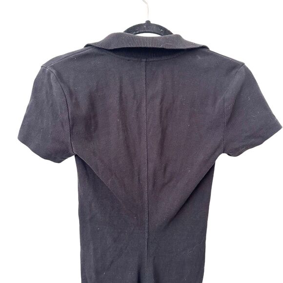 PAM & GELA Polo Ribbed Mini Dress Black Small - Picture 6 of 7